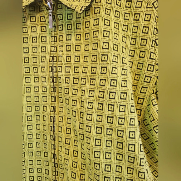 Erin London Full Zip Green Black Geometric Jacket - Picture 2 of 8